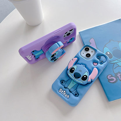 Case 3D de Stitch para Celular con Soporte Plegable y Protección Antigolpes