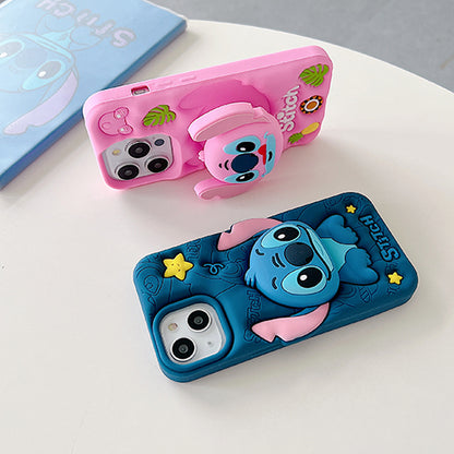 Case 3D de Stitch para Celular con Soporte Plegable y Protección Antigolpes