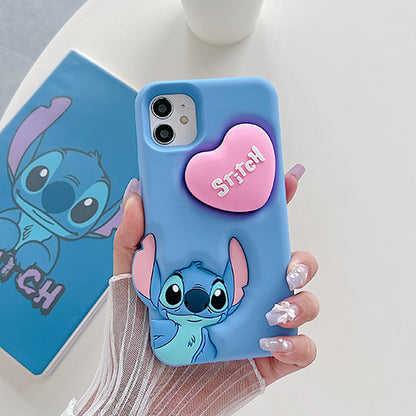 Case 3D de Stitch para Celular con Soporte Plegable y Protección Antigolpes