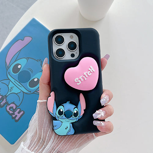 Case 3D de Stitch para Celular con Soporte Plegable y Protección Antigolpes