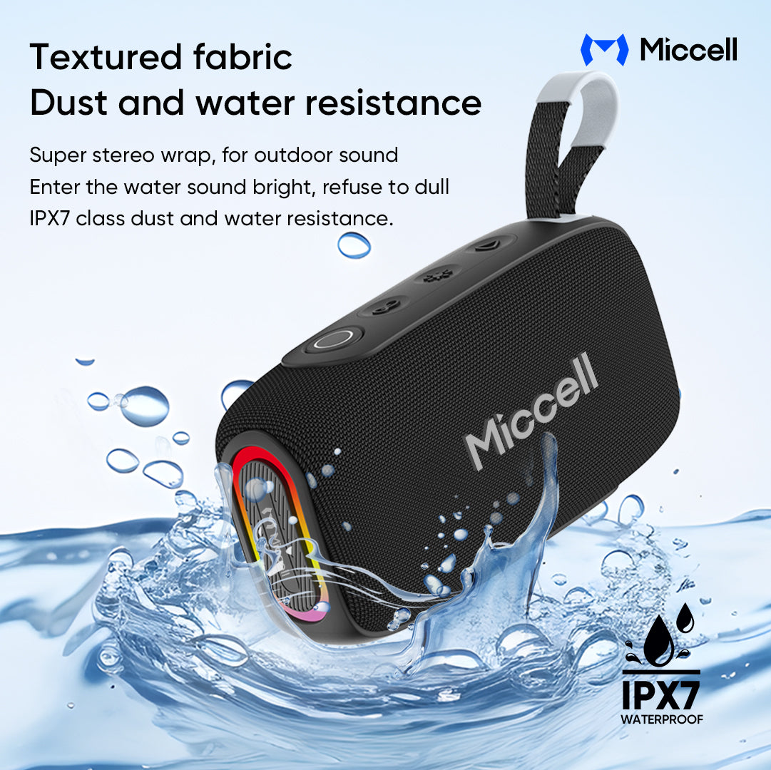 Bocina Inalámbrica Portátil Micell 20W Impermeable IPX7