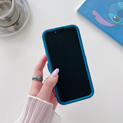 Case 3D de Stitch para Celular con Soporte Plegable y Protección Antigolpes