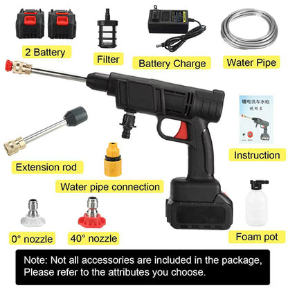 Pistola de Lavado a Alta Presión Recargable para Autos, Jardín y Fachadas