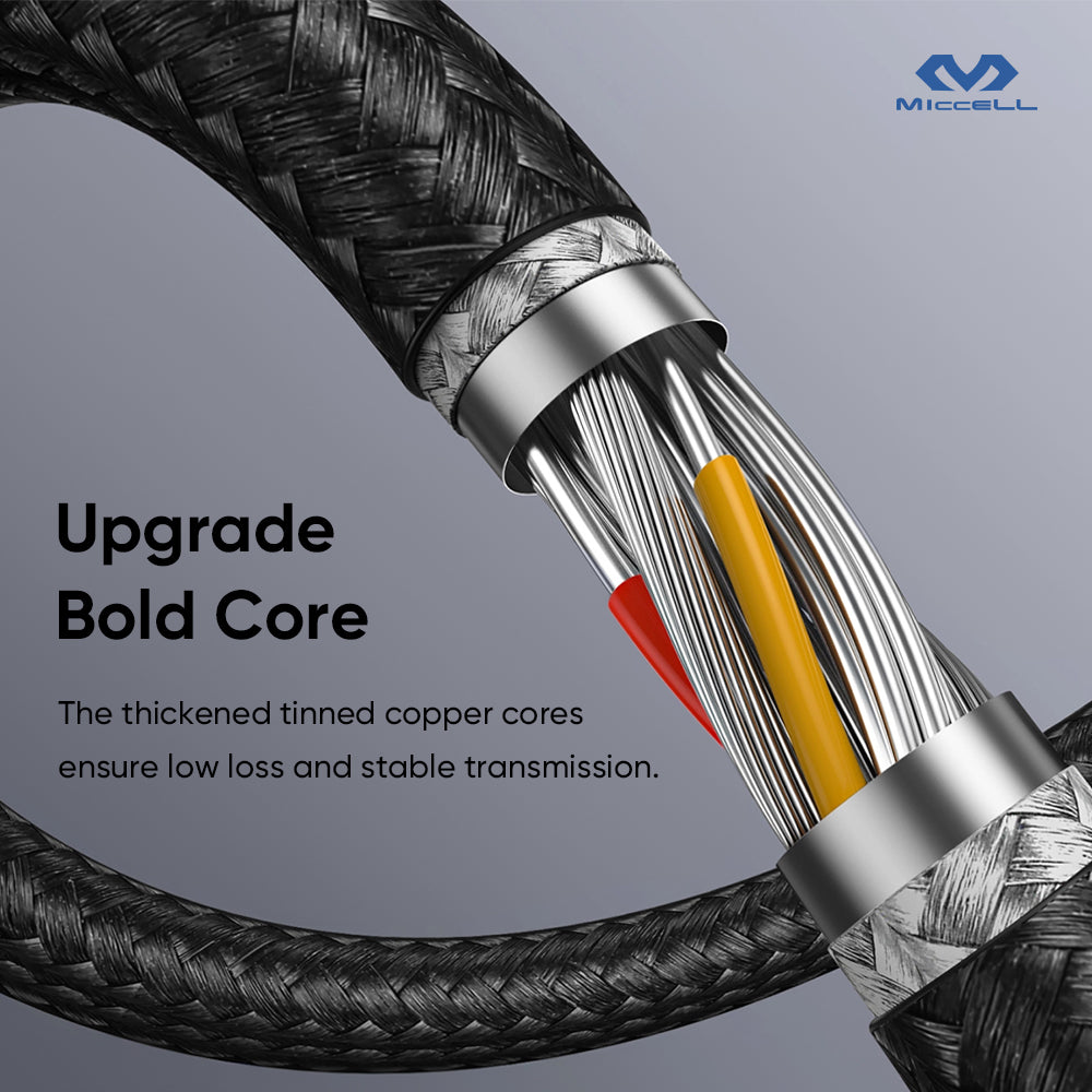 Cable de Carga Rápida PD 60W Tipo C a Tipo C de Malla Trenzada