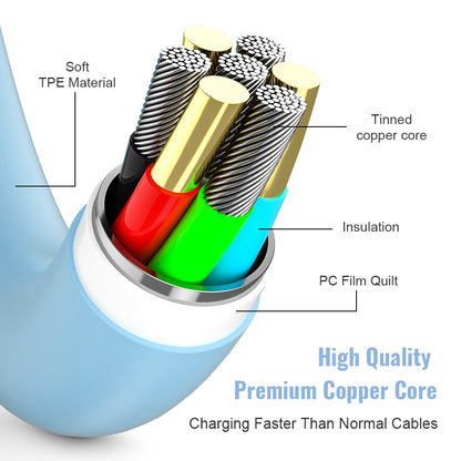 Cable de Carga Rápida 2.4A de TPE Ultra Flexible y Reforzado