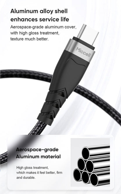 Cable de Carga Rápida 2.4A y Transmisión de Datos Ultra Resistente (480 Mbps)