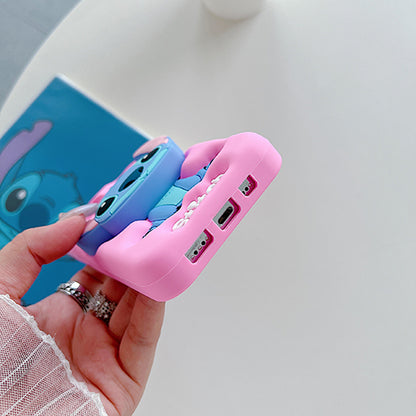 Case 3D de Stitch para Celular con Soporte Plegable y Protección Antigolpes