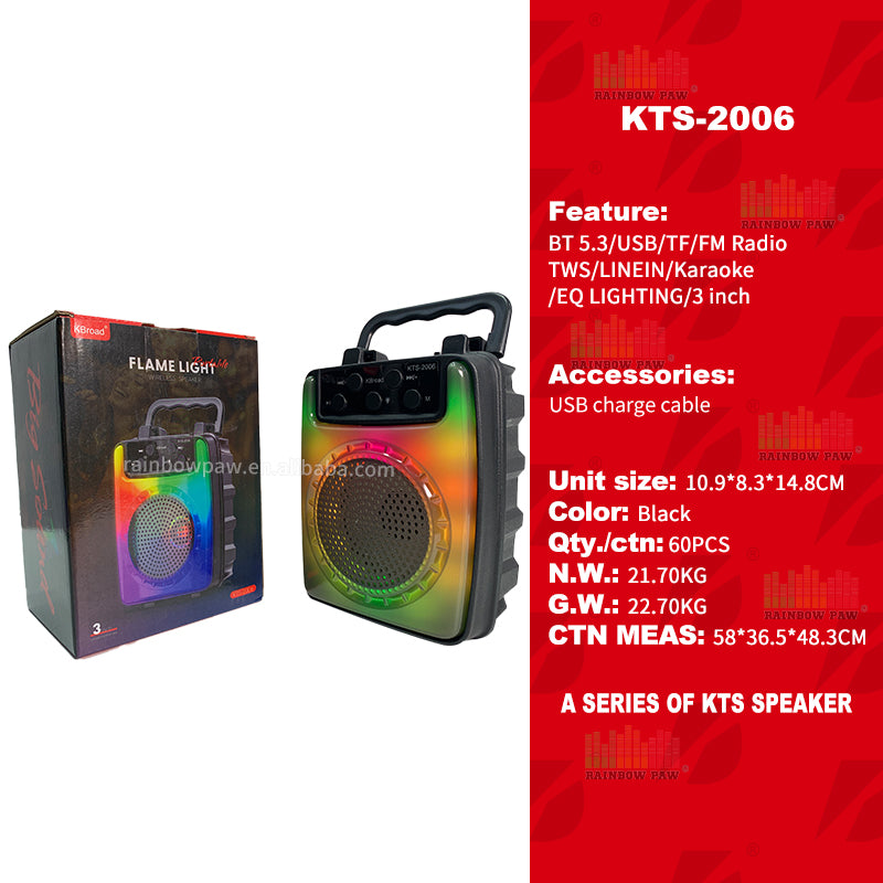 Bocina Portátil Bluetooth con Luces LED RGB