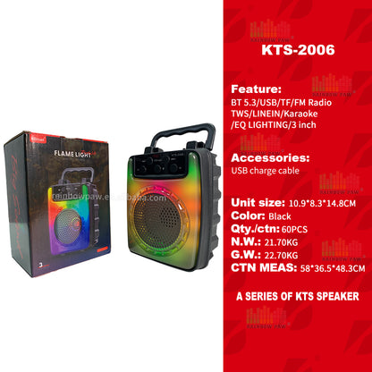 Bocina Portátil Bluetooth con Luces LED RGB