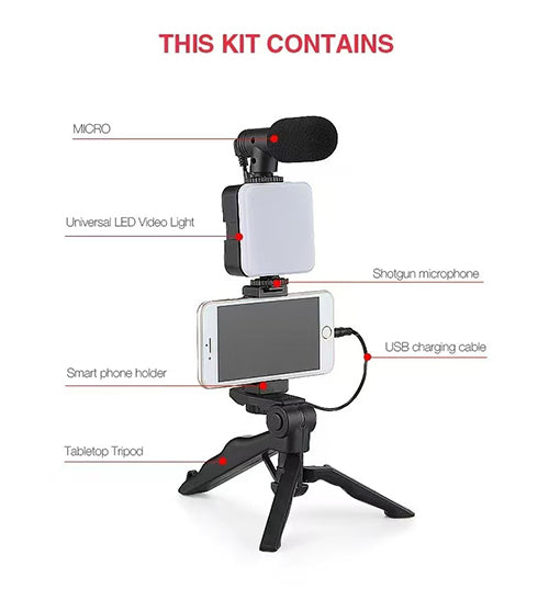 Kit de Grabación Vlogging 4 en 1 para Celula