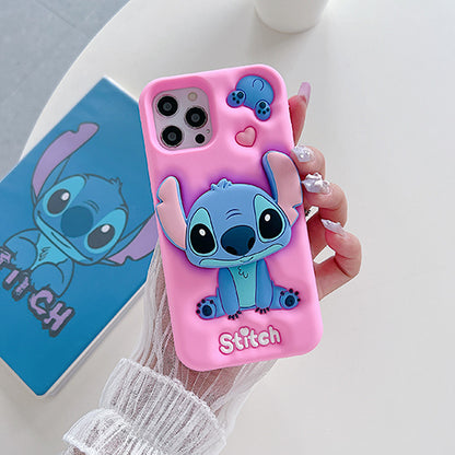 Case 3D de Stitch para Celular con Soporte Plegable y Protección Antigolpes