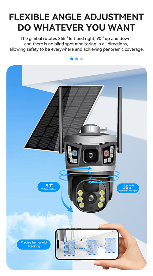 Cámara de Seguridad Exterior Solar 4G PTZ