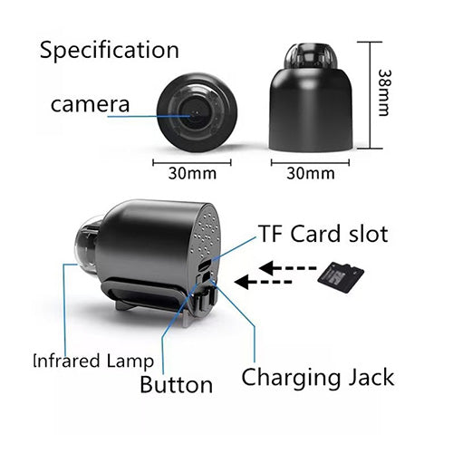 Mini Cámara de Seguridad WiFi Full HD 1080P