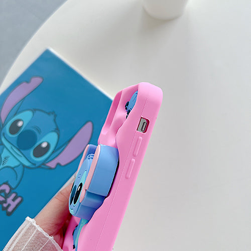 Case 3D de Stitch para Celular con Soporte Plegable y Protección Antigolpes