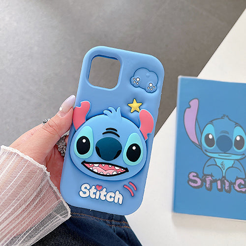 Case 3D de Stitch para Celular con Soporte Plegable y Protección Antigolpes