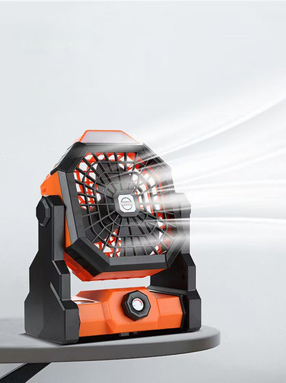 Ventilador Portátil Recargable para Camping con Luz LED Integrada