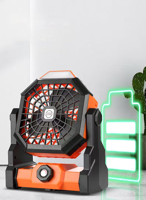 Ventilador Portátil Recargable para Camping con Luz LED Integrada