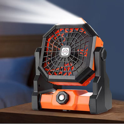 Ventilador Portátil Recargable para Camping con Luz LED Integrada