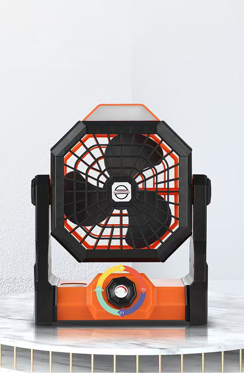 Ventilador Portátil Recargable para Camping con Luz LED Integrada