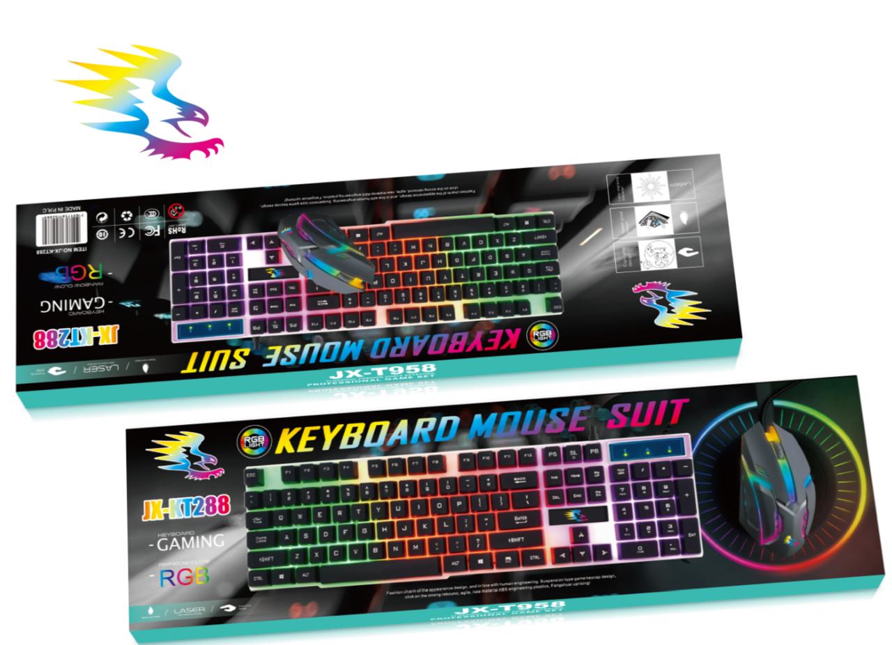 Kit Gamer Teclado Retroiluminado LED y Mouse Ergonómico RGB