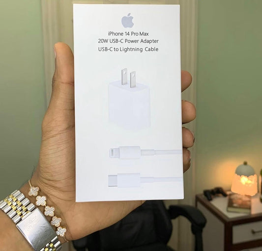 Combo Cargador Rápido de Pared 20W USB-C + Cable Type-C a Lightning para iPhone